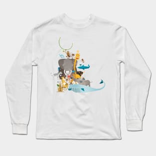 Illustration nursery letter salad - animals from A to Z Long Sleeve T-Shirt